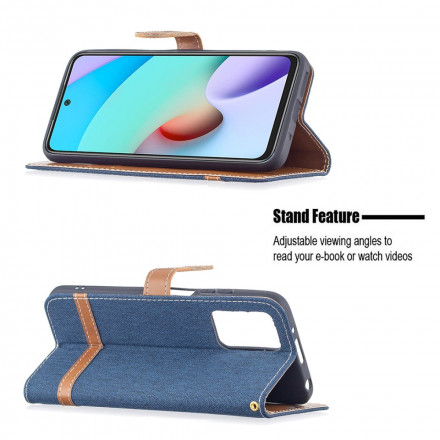 Xiaomi Redmi 10 Kangas ja nahka Effect hihna tapauksessa Xiaomi Redmi 10 Kangas ja nahka Effect hihna tapauksessa