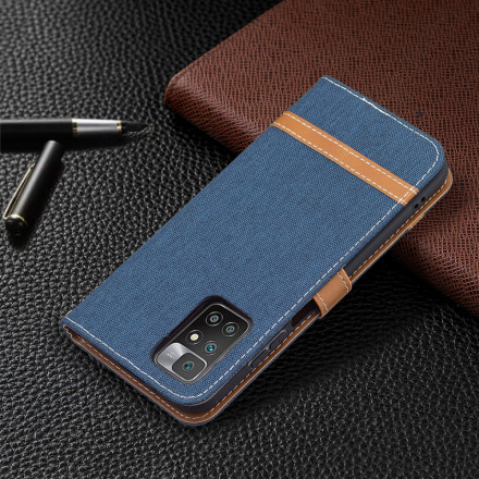 Xiaomi Redmi 10 Kangas ja nahka Effect hihna tapauksessa Xiaomi Redmi 10 Kangas ja nahka Effect hihna tapauksessa