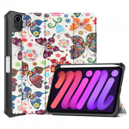 Smart Case iPad Mini 6 (2021) Stylus Case Vintage kukkia