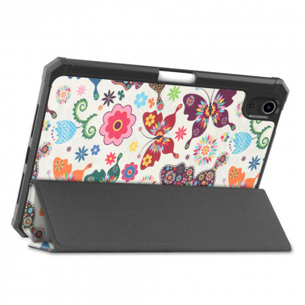 Smart Case iPad Mini 6 (2021) Stylus Case Vintage kukkia