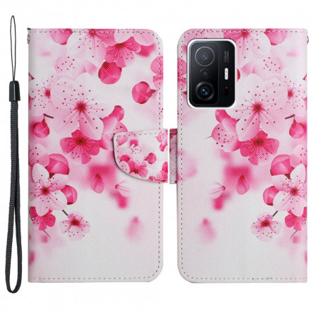 Xiaomi 11T / 11T Pro Case vaaleanpunaiset kukat