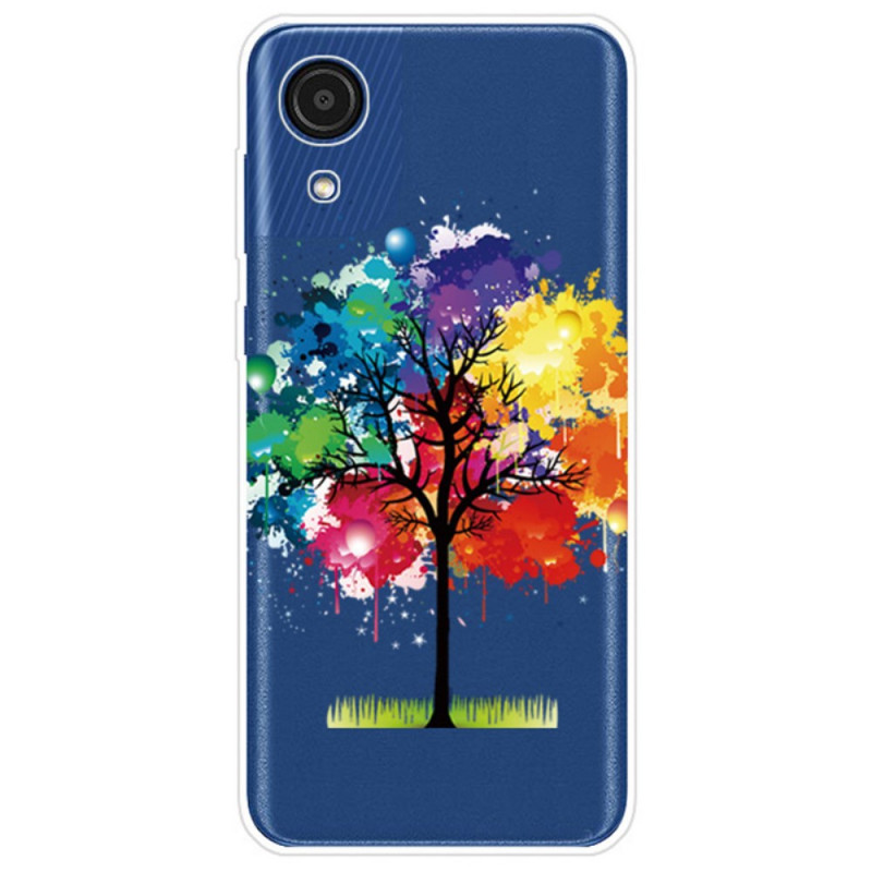 Samsung Galaxy A03 Core läpinäkyvä akvarelli puu suojakotelo

