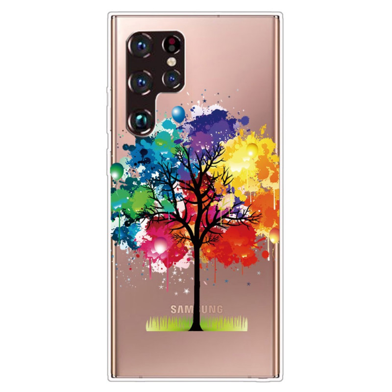 Samsung Galaxy S22 Ultra 5G Kirkas akvarelli Puu
 Suojakuori
