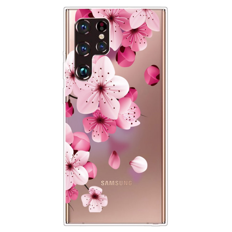 Samsung Galaxy S22 Ultra 5G Pieni vaaleanpunaisja
 kukat kansi