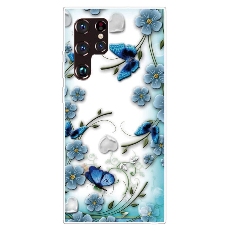 Samsung Galaxy S22 Ultra 5G Takakuori Perhosja
 ja kukat