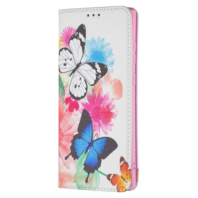 Samsung Galaxy S22 Ultra 5G Suojakuori
 maalattu perhosia ja kukkia