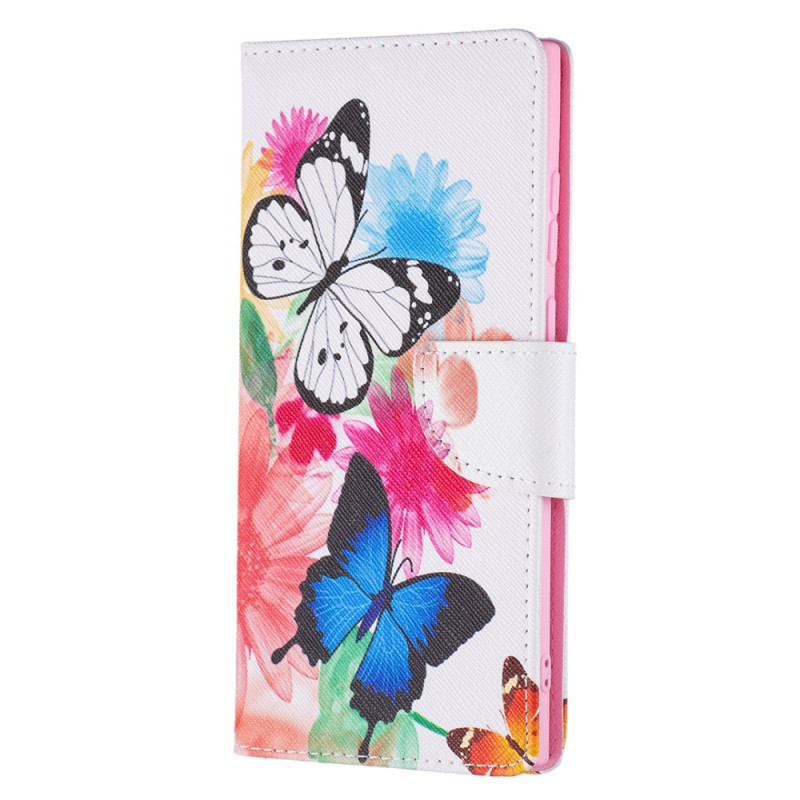 Samsung Galaxy S22 Ultra 5G Suojakuori
 maalattu perhosia ja kukkia