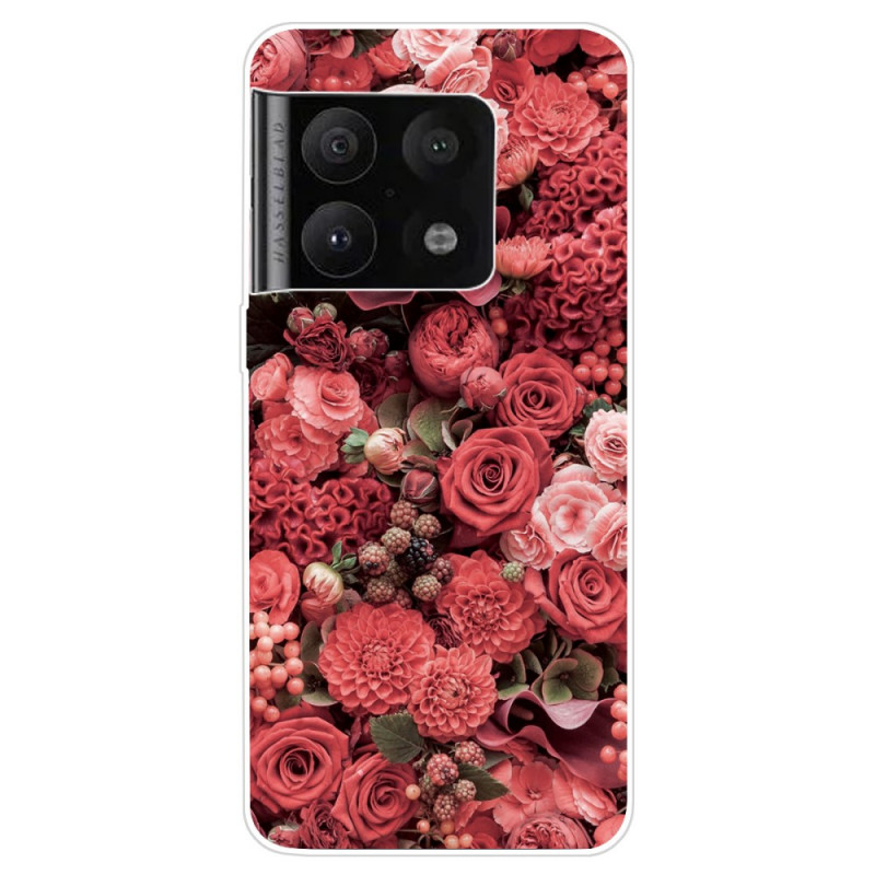 OnePlus 10 Pro 5G vaaleanpunainen kukka suojakuori
