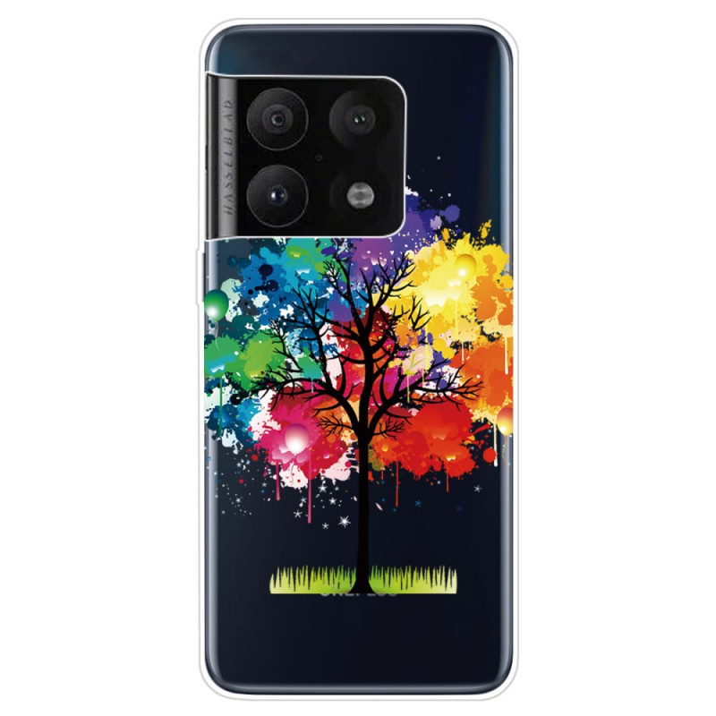 OnePlus 10 Pro 5G läpinäkyvä akvarelli puu suojakotelo
