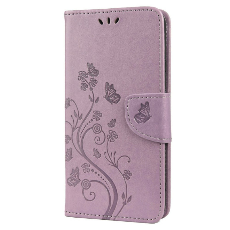 Samsung Galaxy S22 Plus 5G suojakotelo
 perhosia ja kukkia kantolenkki
lla
