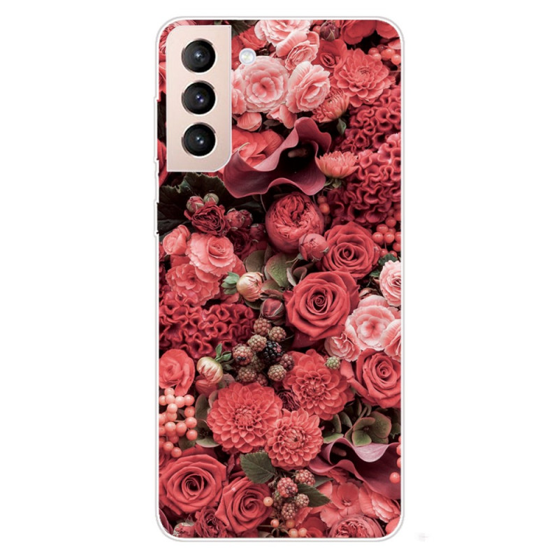Samsung Galaxy S22 5G vaaleanpunainen kukka suojakuori
