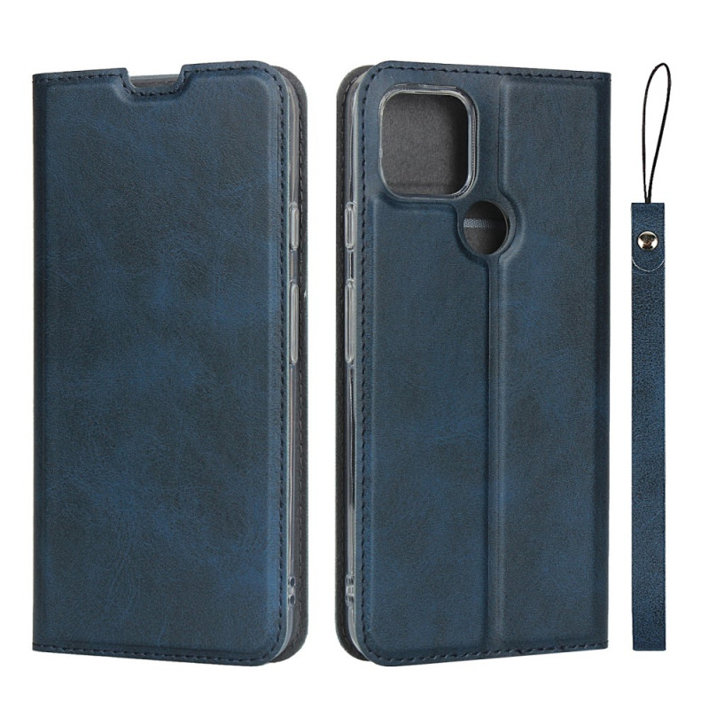 Flip Cover Google Pixel 4A 5G Simili Cuir Classe à Lanière