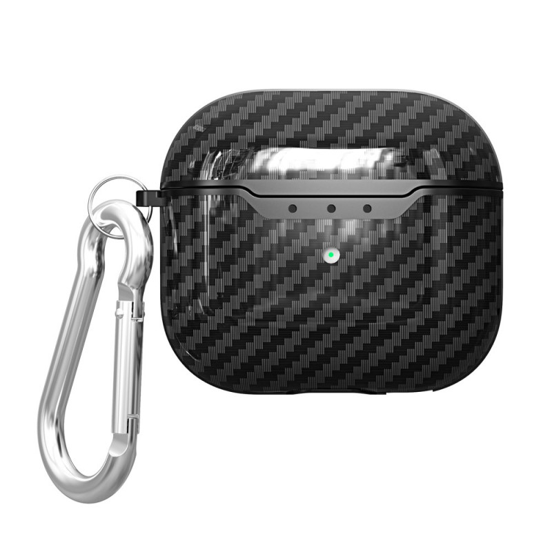 AirPods 3 Carbon Fibre Texture -suojakuori
, jossa on karabiini