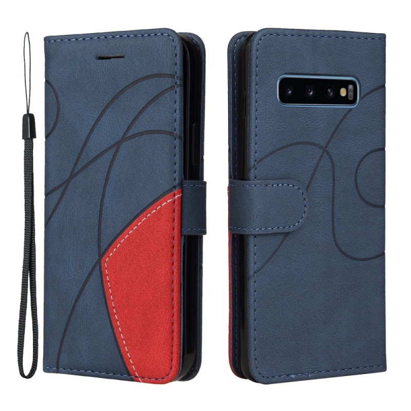 Samsung Galaxy S10 Simuloitu nahka Suojakuori
 kaksivärinen Signature