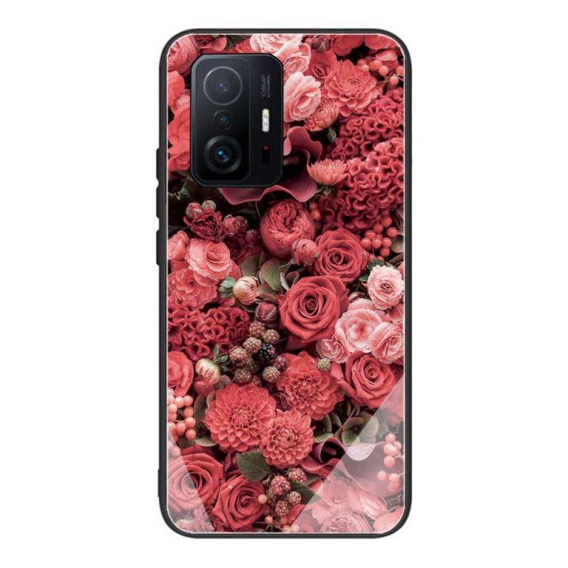 Xiaomi 11T / 11T Pro Kova suojalasi Vaaleanpunaisja
 kukat
