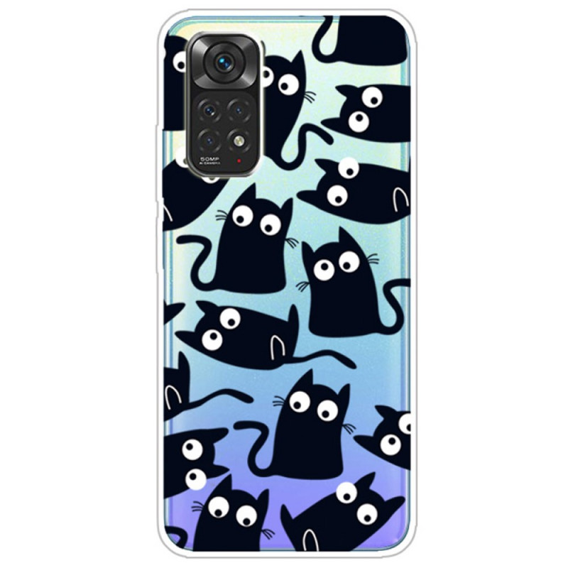 Xiaomi Redmi Note 11 / 11s Suojakuori
 useita mustia kissoja