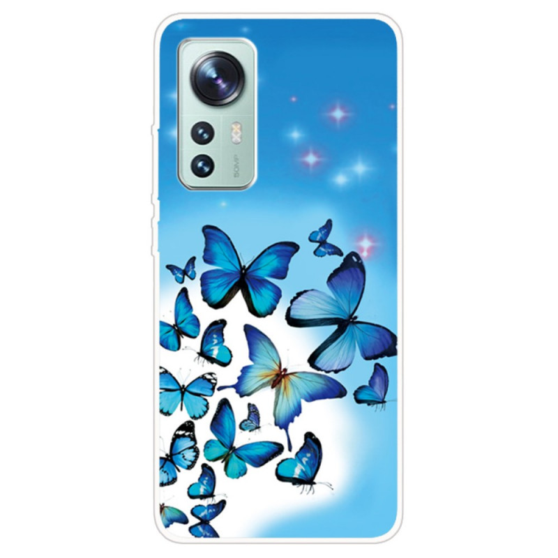 Xiaomi 12 / 12X / 12S silikoni suojakotelo
 sininen perhoset