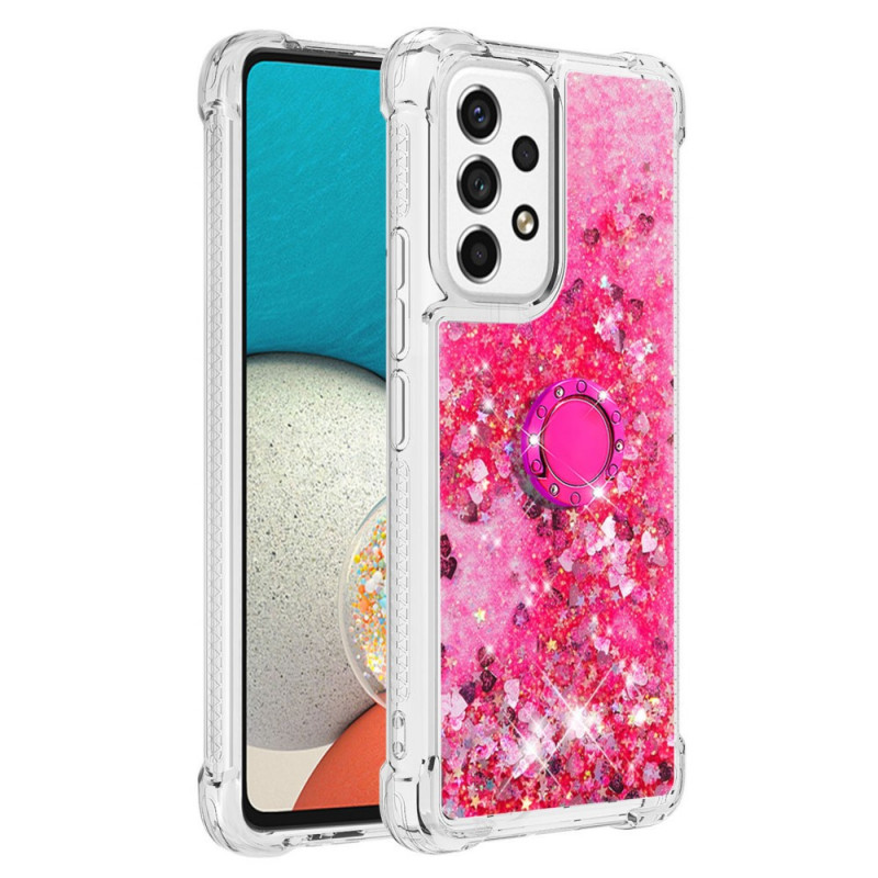 Coque Samsung Galaxy A53 5G Paillettes avec Anneau-Support