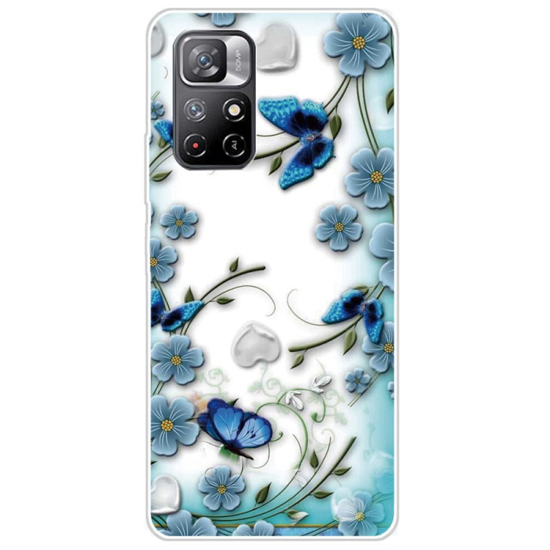 Xiaomi Redmi Note 11 Pro Plus 5G Suojakuori
 Sinisja
 kukat ja perhosja
