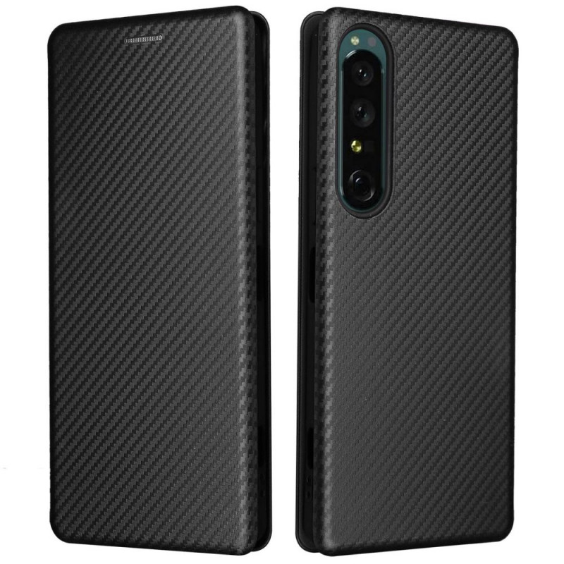 Flip Cover Sony Xperia 1 IV Texture Carbon Fibre -suojus