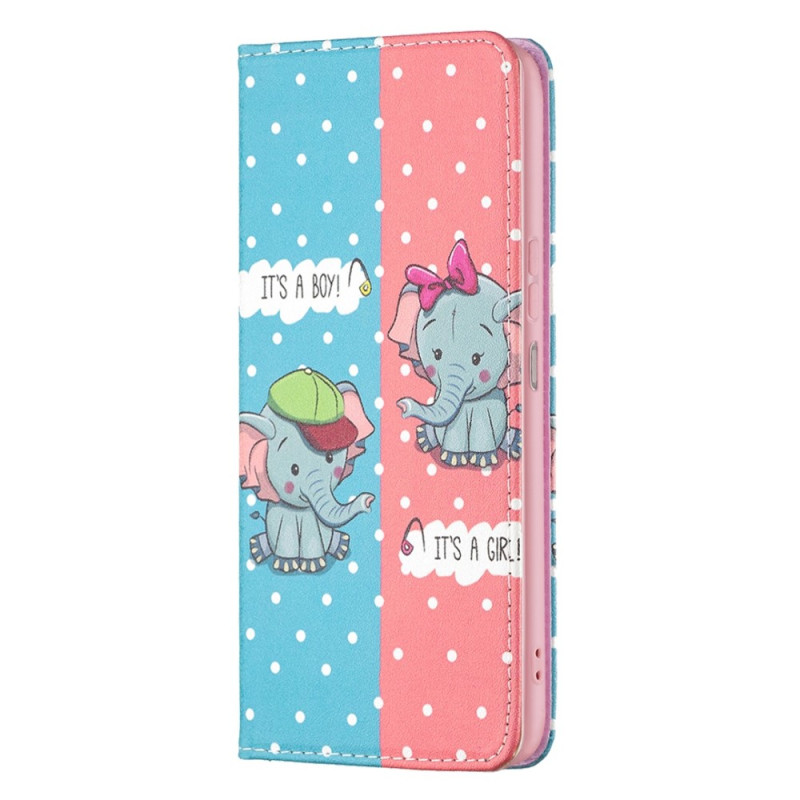 Flip Cover Xiaomi Redmi 10C Vauvan norsut