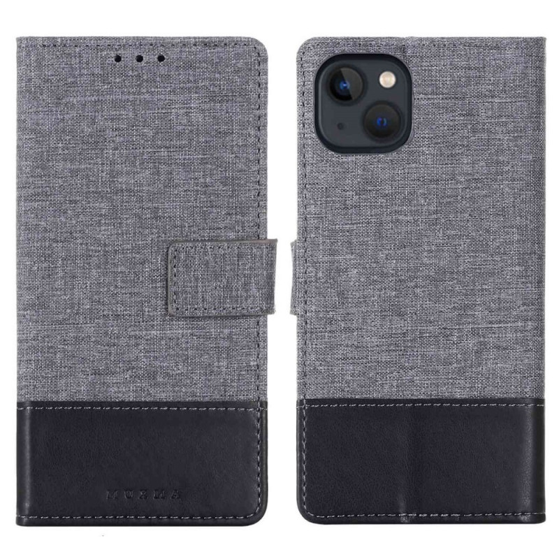 iPhone 14 Plus suojakuori
 kangas ja nahkaefekti MUXMA