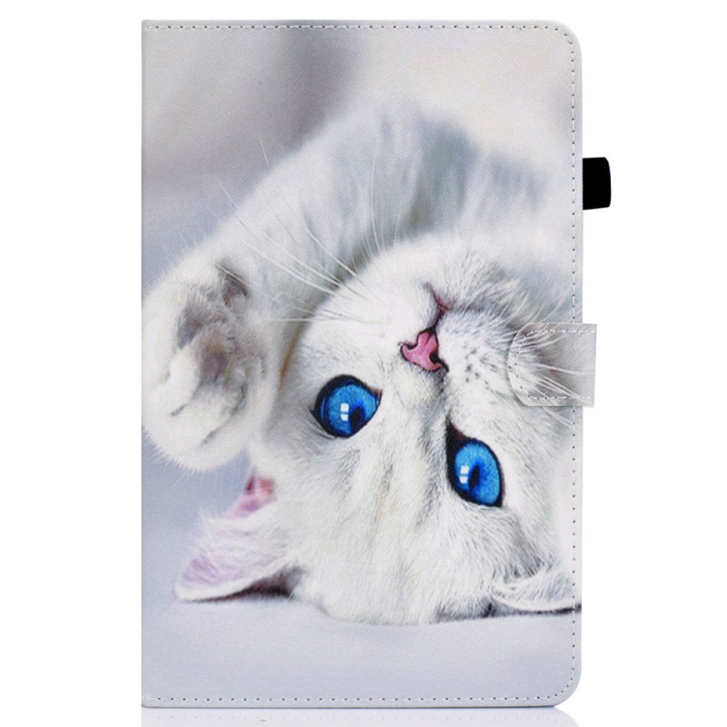 iPad Cover 10.9" (2022) Valkoinen kissa, jolla on sinisja
 silmät