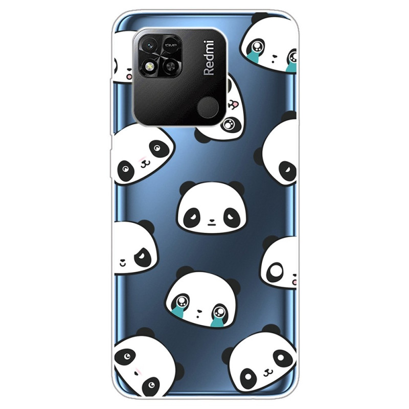 Xiaomi Redmi 10A läpinäkyvä Pandas suojakotelo
