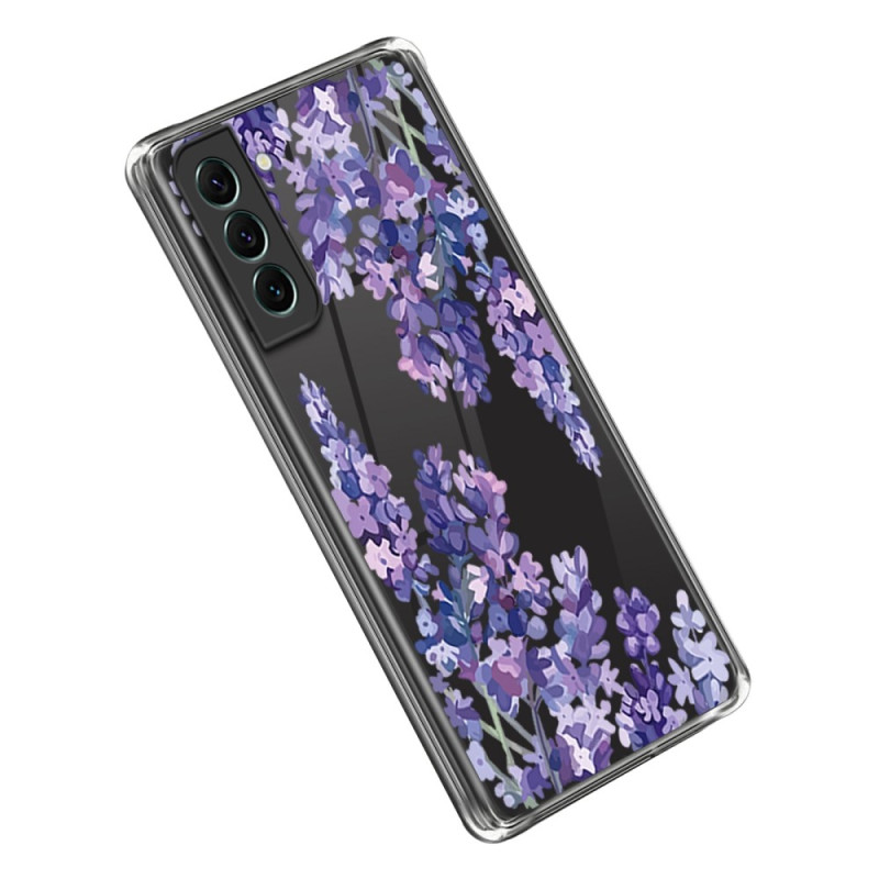 Samsung Galaxy S23 5G läpinäkyvä
 suojakuori
 violja
ti kukkia