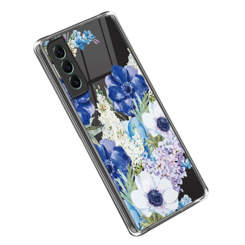 Samsung Galaxy S23 Plus 5G läpinäkyvä
 kukka suojakotelo
