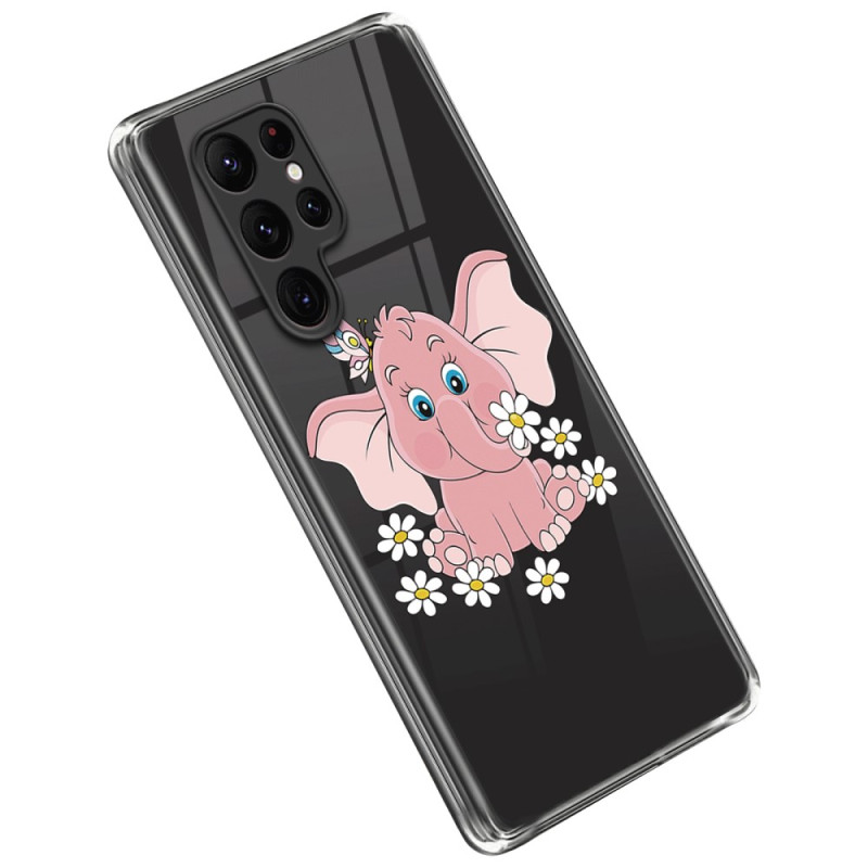 Samsung Galaxy S23 Ultra 5G vaaleanpunainen norsu suojakuori
