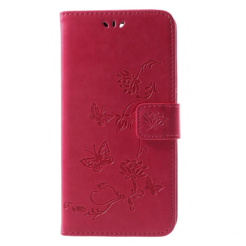 Kotelo Huawei Mate 10 Lite Perhoset ja kukat hihnalla