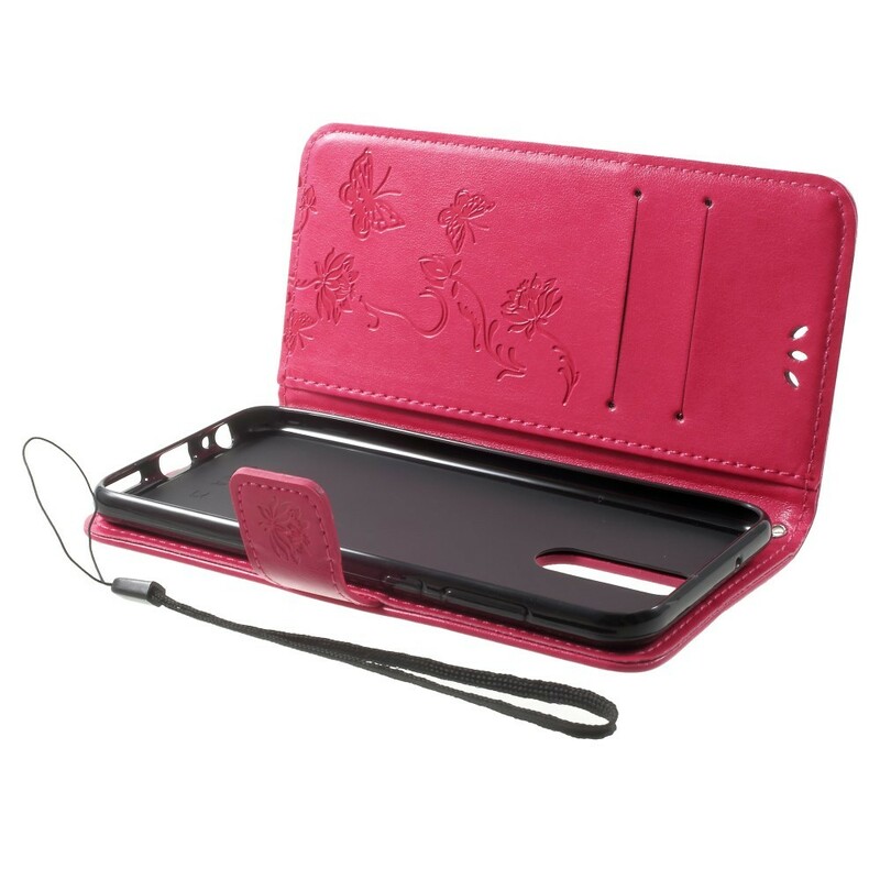 Kotelo Huawei Mate 10 Lite Perhoset ja kukat hihnalla