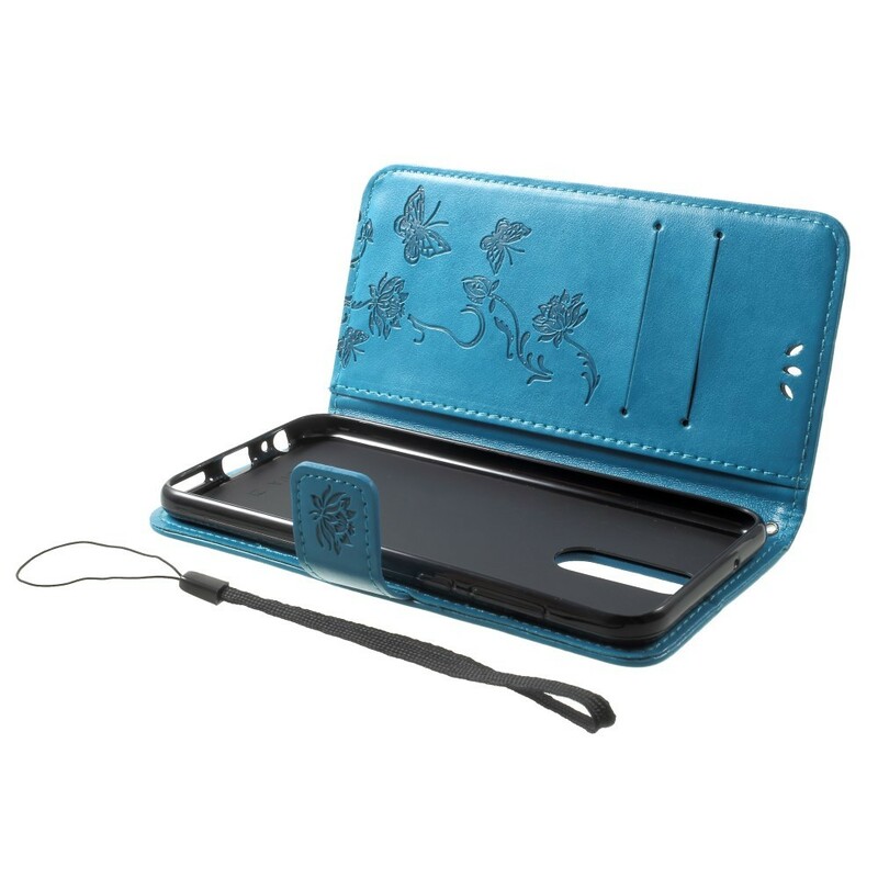 Kotelo Huawei Mate 10 Lite Perhoset ja kukat hihnalla