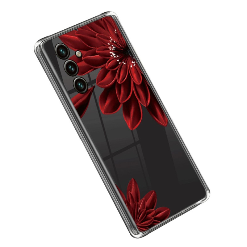Samsung Galaxy A14 5G / A14 läpinäkyvä suojakuori
 punainen kukka