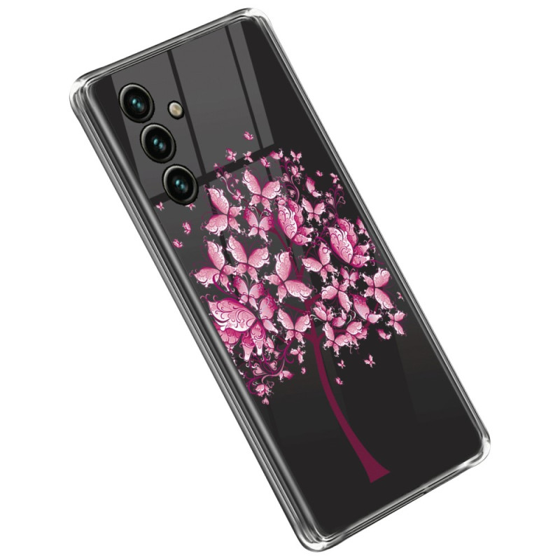 Samsung Galaxy A14 5G / A14 läpinäkyvä
 suojakuori
 vaaleanpunainen puu