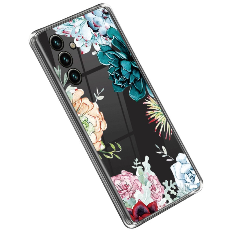 Samsung Galaxy A14 5G / A14 läpinäkyvä kukkakimppu suojakuori
