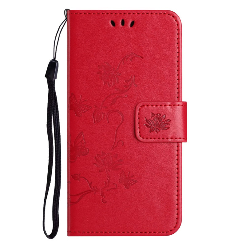 Xiaomi Redmi Note 12 4G kantolenkki
 suojakotelo
 kukkia ja perhosia