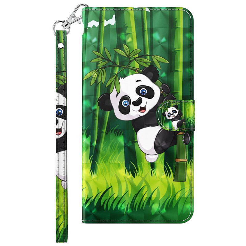 Moto G73 5G Panda ja bambu kantolenkki
 suojakotelo
