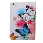 iPad Mini 3 / 2 / 1 Case maalattu perhosia ja kukkia