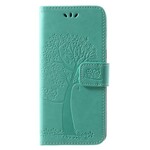 Kotelo Samsung Galaxy A8 2018 Puu ja pöllöt Nahkatehoste