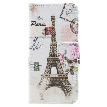 Samsung Galaxy A8 2018 Retro Eiffel-torni Kotelo