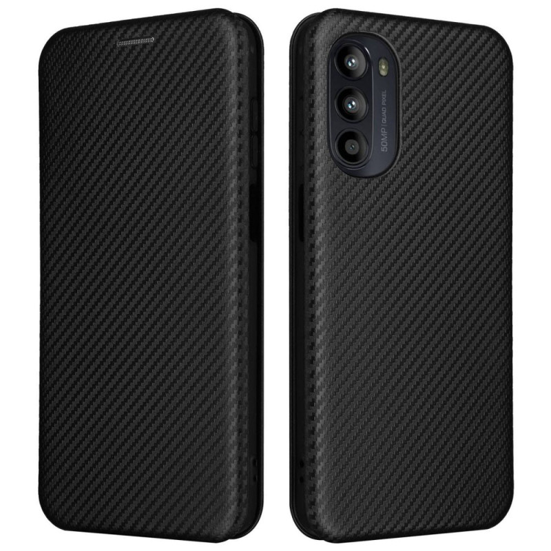 Flip Cover Moto G82 5G / G52 Hiilikuitu värillinen