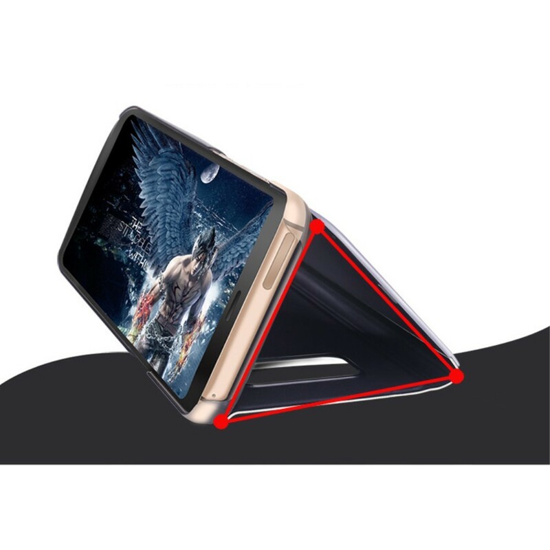 Näytä kansi Samsung Galaxy S8 Plus peili ja nahkatehoste
