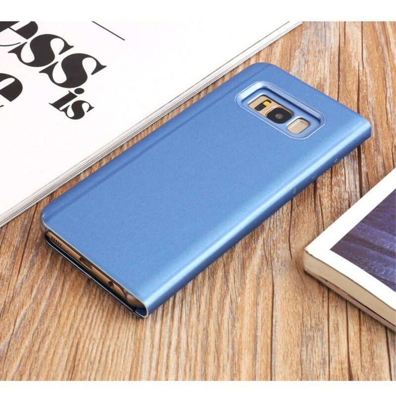 Näytä kansi Samsung Galaxy S8 Plus peili ja nahkatehoste