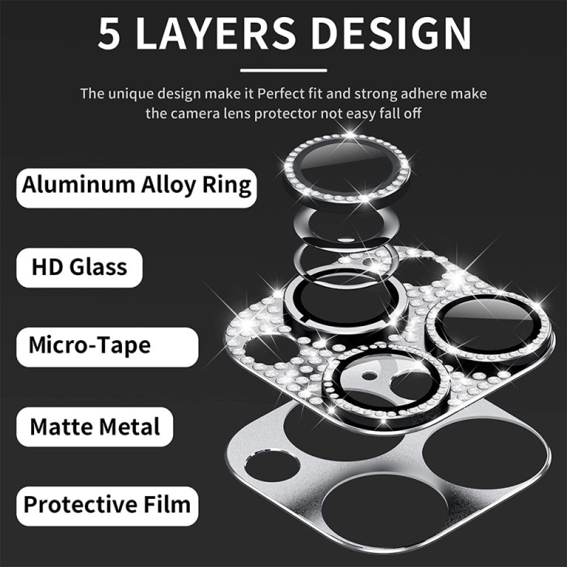Rhinestone Lens Protector iPhone 13 Pro ja 13 Pro Max -puhelimille