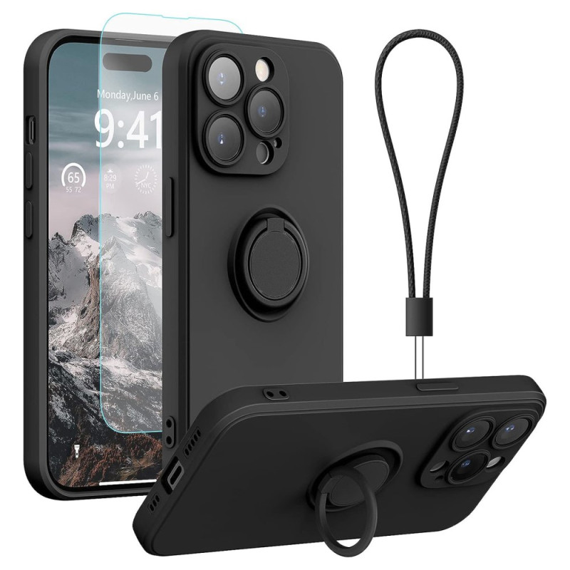 iPhone 15 Pro Max Suojakuori
 Tukirengas, näytönsuoja ja kiinnityslenkki