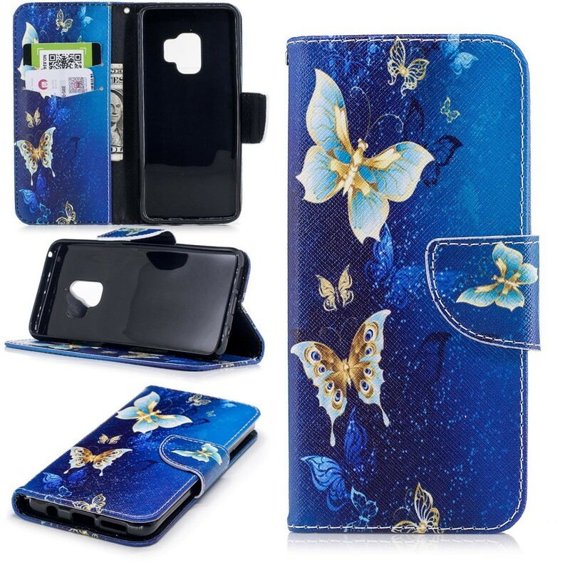 Samsung Galaxy S9 tapauksessa perhosia yössä