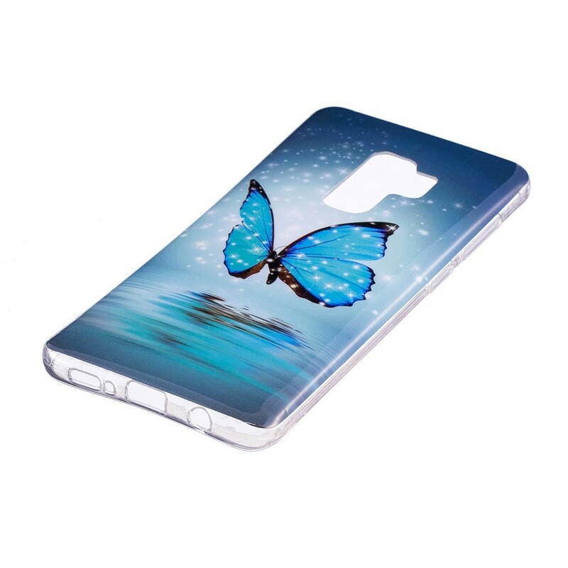 Samsung Galaxy S9 Perhonen Case Sininen fluoresoiva