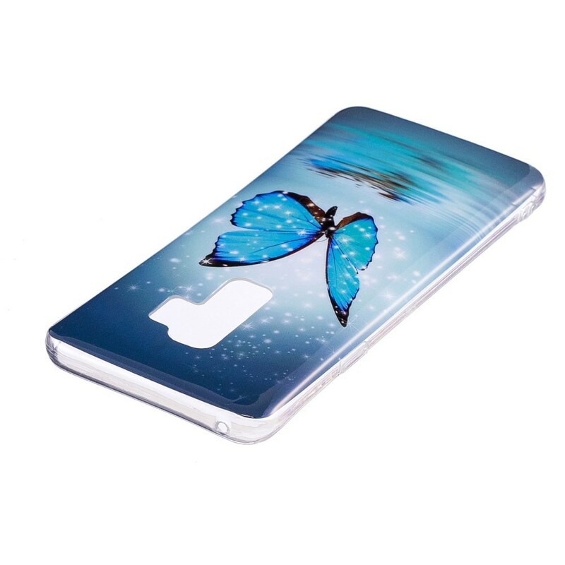 Samsung Galaxy S9 Perhonen Case Sininen fluoresoiva